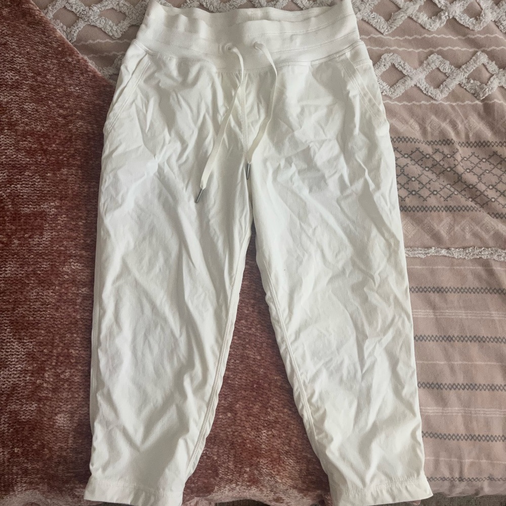 Lululemon Dance Studio white capris